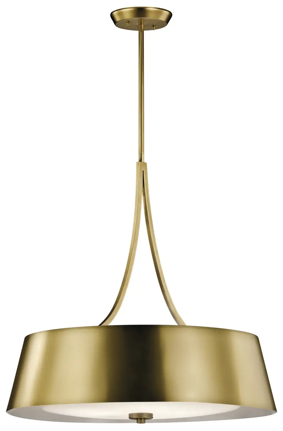 Maclain 4-Light Round Chandelier in Natural Brass