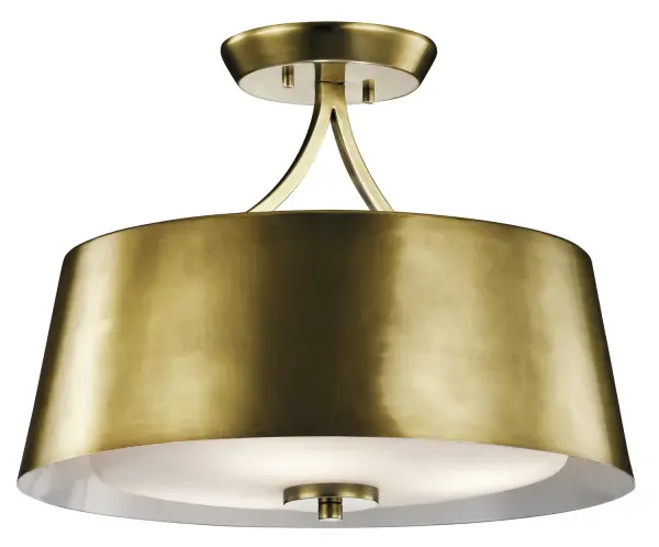 Maclain 3-Light Convertible Pendant in Natural Brass