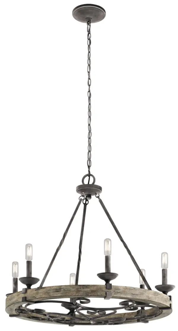 Taulbee 6-Light Chandelier in Weathered Zinc