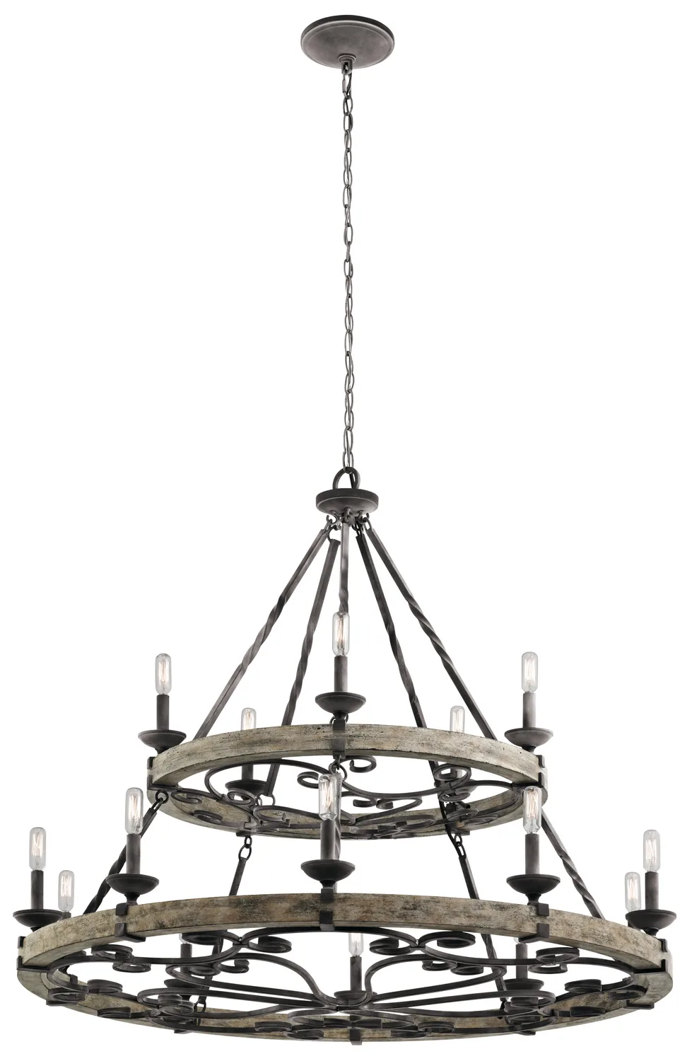 Taulbee 15-Light Grand Chandelier in Weathered Zinc