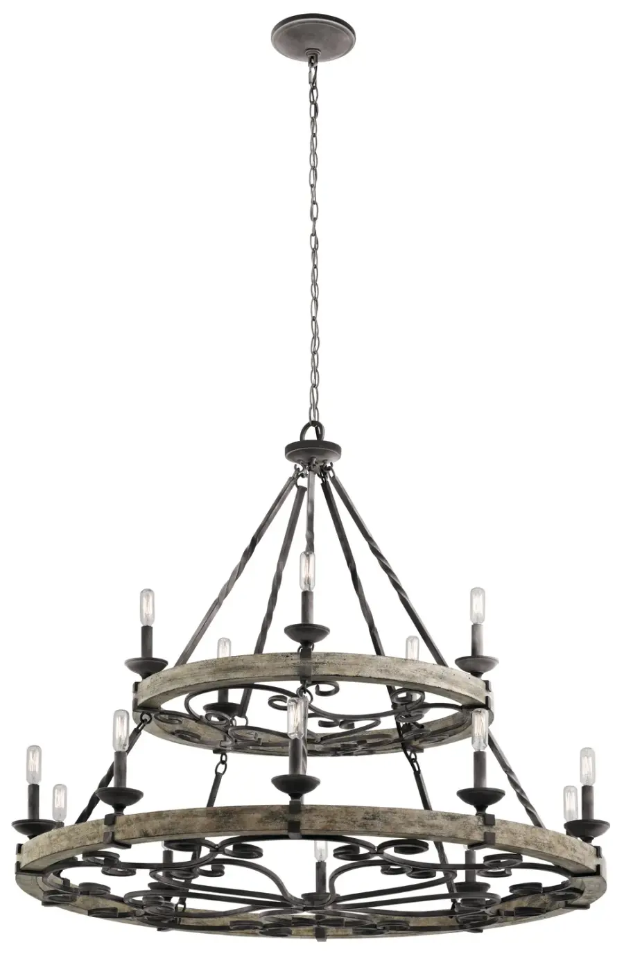 Taulbee 15-Light Grand Chandelier in Weathered Zinc