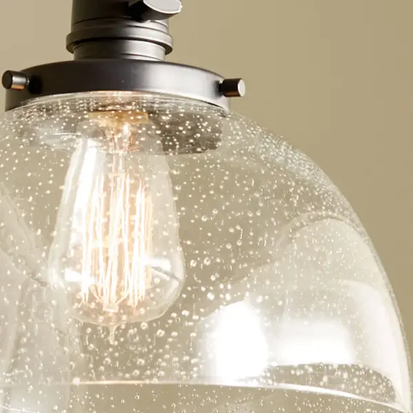Avery Black Mini Pendant with Clear Seeded Glass - Image 4