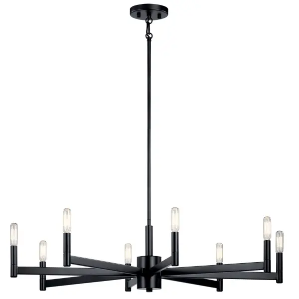 Erzo 8-Light Chandelier in Black