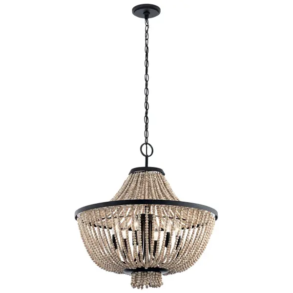 Brisbane 6-Light Chandelier in Distressed Black - Image 1