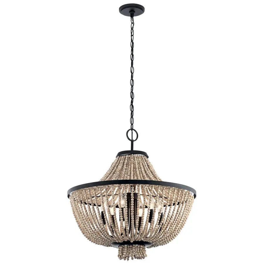 Brisbane 6-Light Chandelier in Distressed Black - Image 1