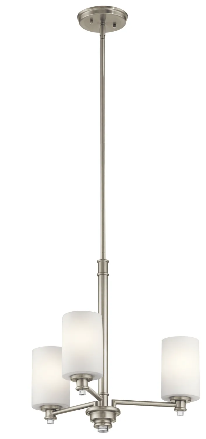 Joelson 3-Light Mini Chandelier in Brushed Nickel