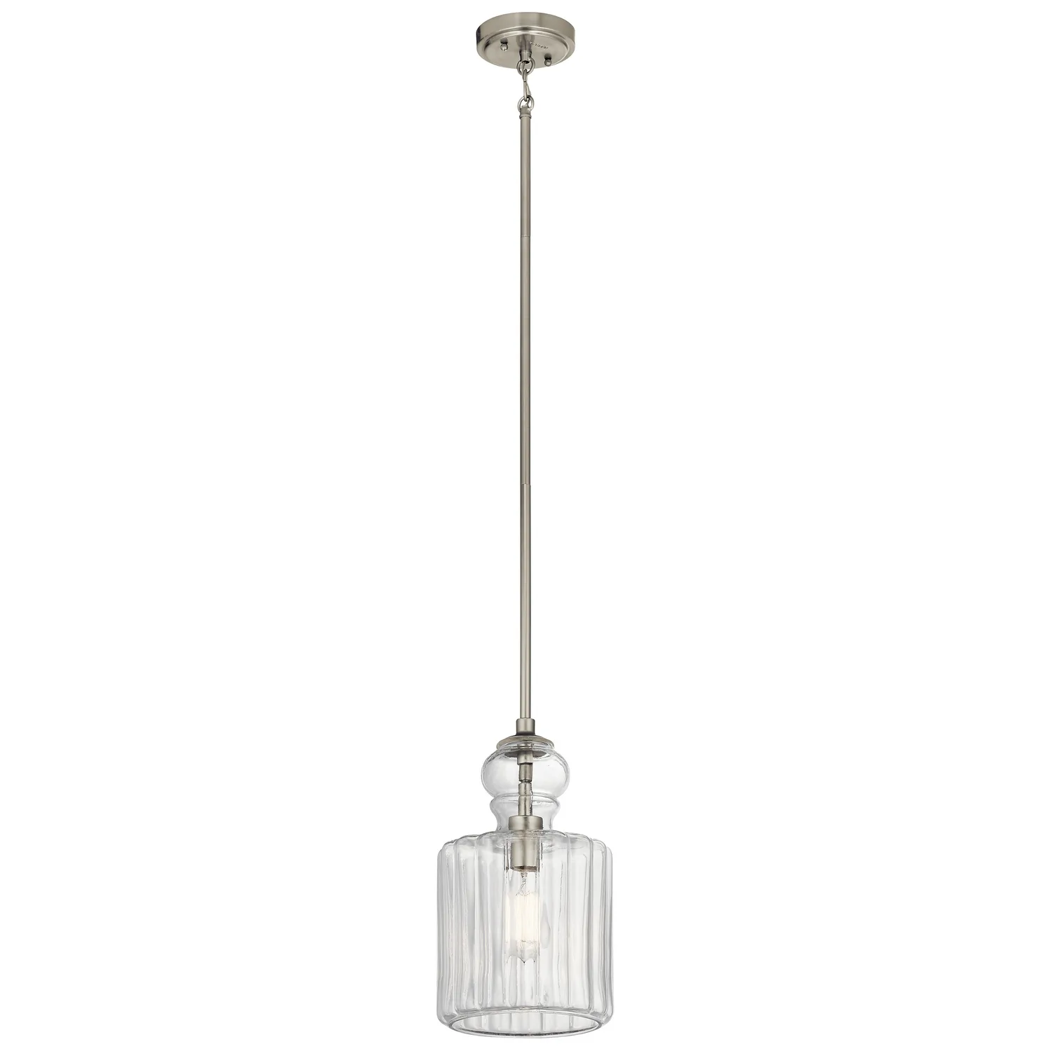 Riviera One Light Pendant in Brushed Nickel