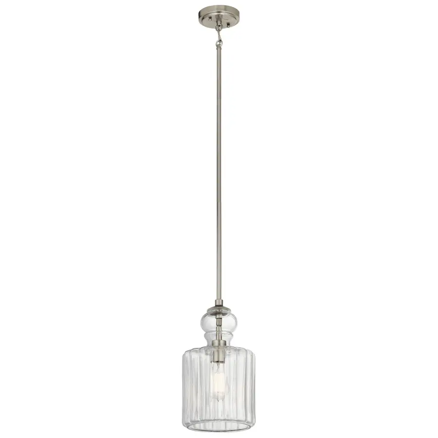 Riviera One Light Pendant in Brushed Nickel
