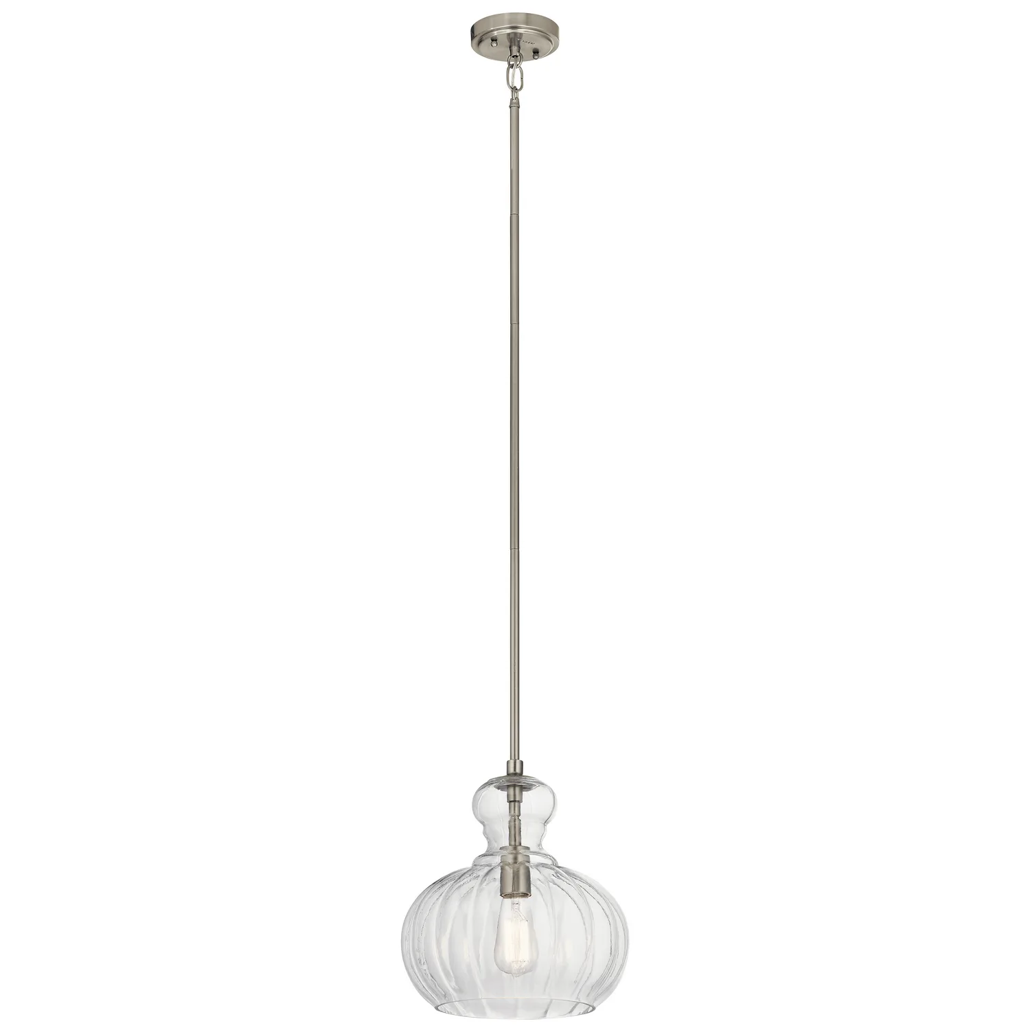 Riviera One Light Pendant in Brushed Nickel