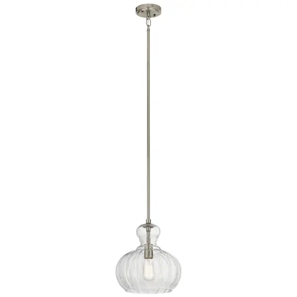 Riviera One Light Pendant in Brushed Nickel