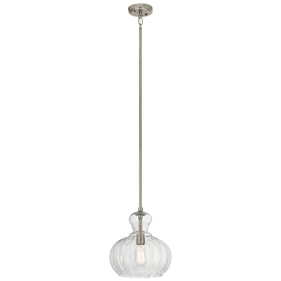 Riviera One Light Pendant in Brushed Nickel
