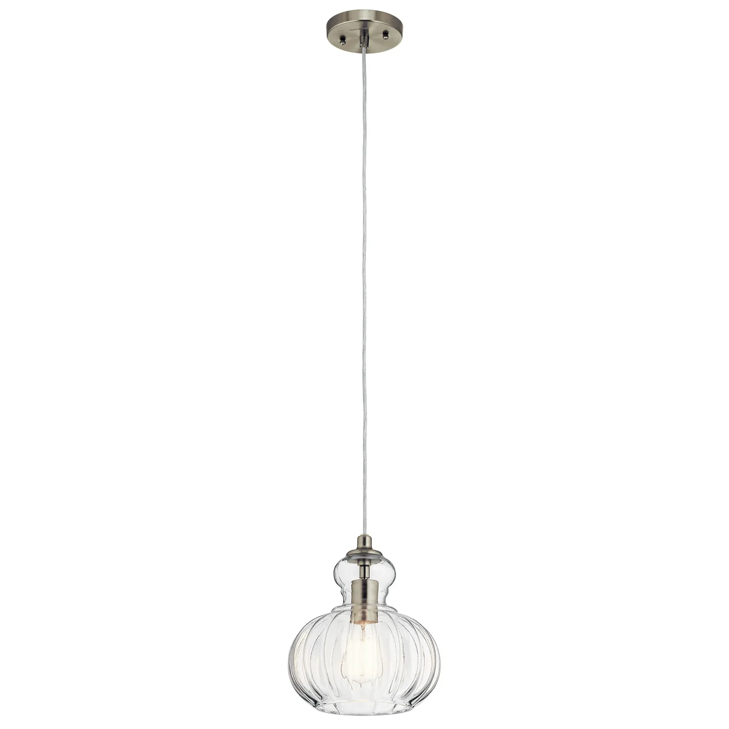 Riviera One Light Mini Pendant in Brushed Nickel