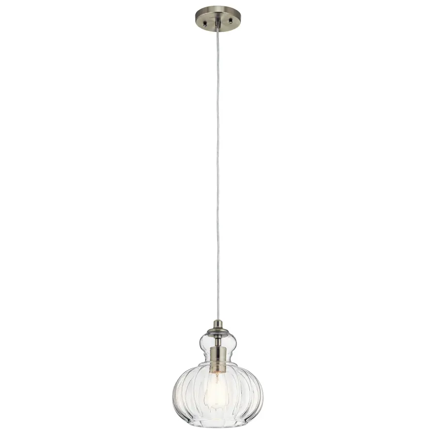 Riviera One Light Mini Pendant in Brushed Nickel