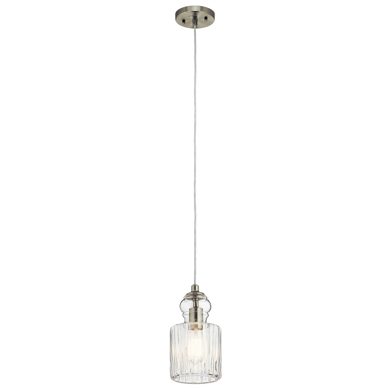 Riviera One Light Mini Pendant in Brushed Nickel