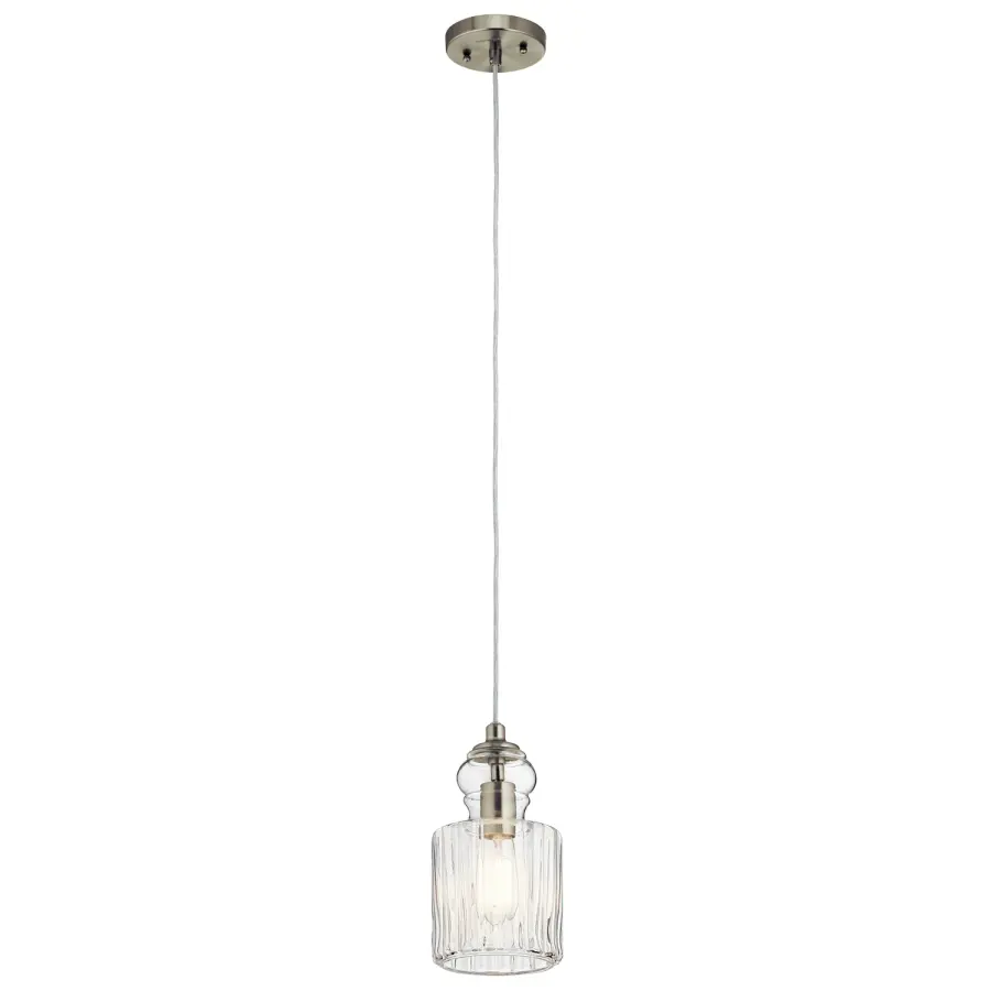 Riviera One Light Mini Pendant in Brushed Nickel