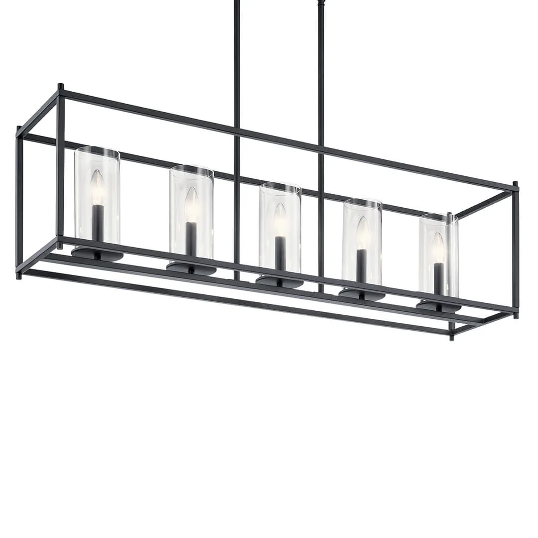 Crosby 5-Light Linear Chandelier in Black