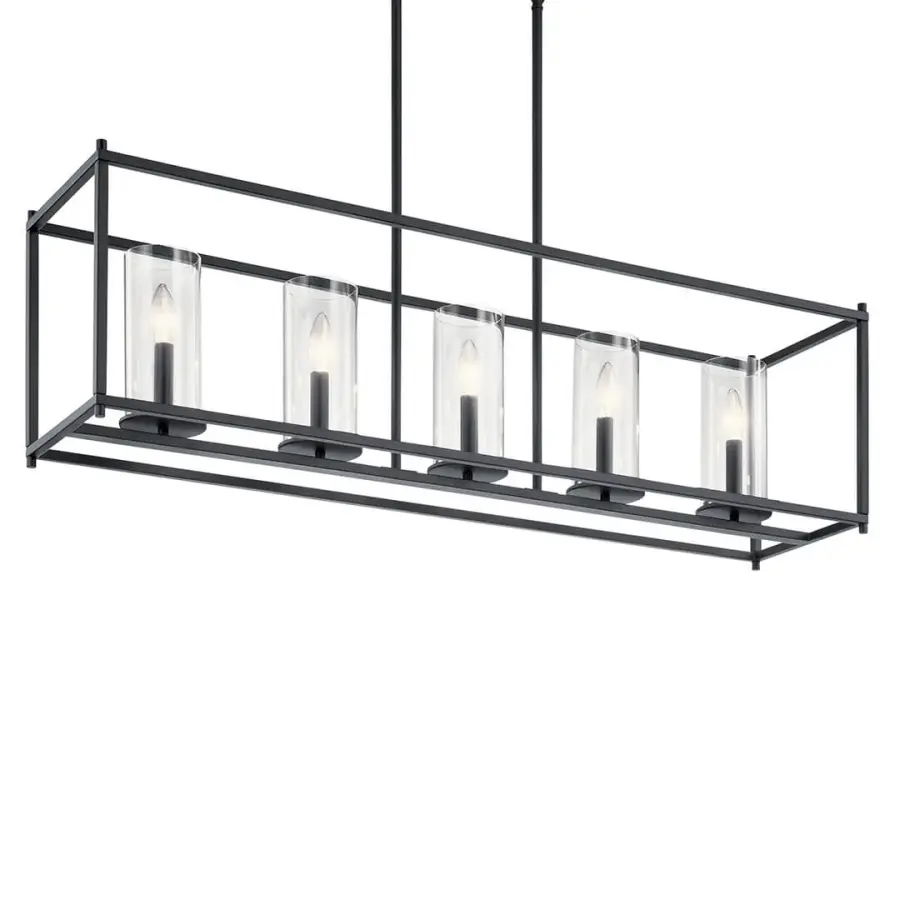 Sleek Linear Design with Industrial Charm and Clear Glass Accents - Image 1