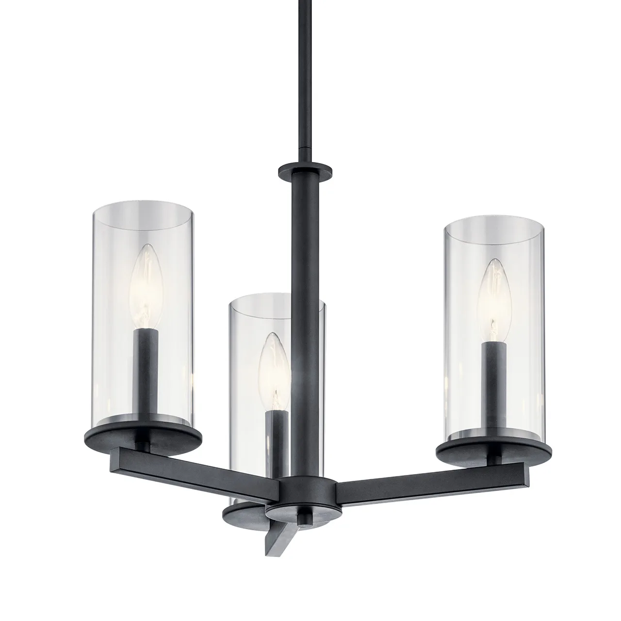 Crosby 3-Light Convertible Chandelier in Black