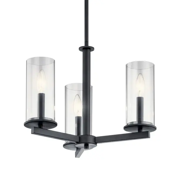 Crosby 3-Light Convertible Chandelier in Black - Image 1