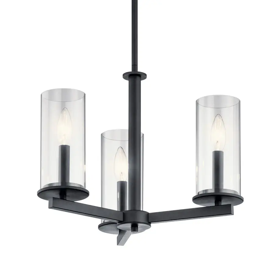 Crosby 3-Light Convertible Chandelier in Black - Image 1