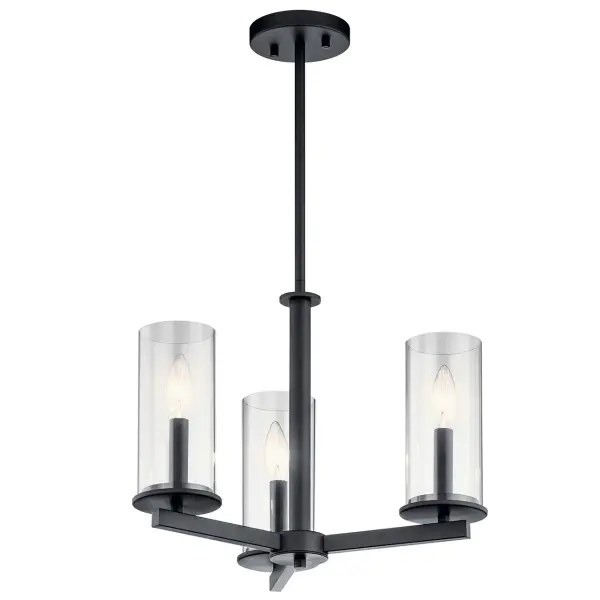 Crosby 3-Light Convertible Chandelier in Black - Image 2