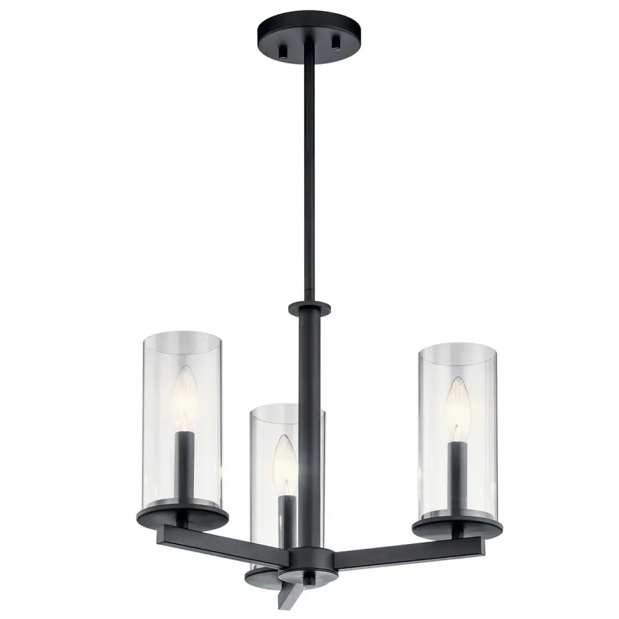 Crosby 3-Light Convertible Chandelier in Black - Image 2