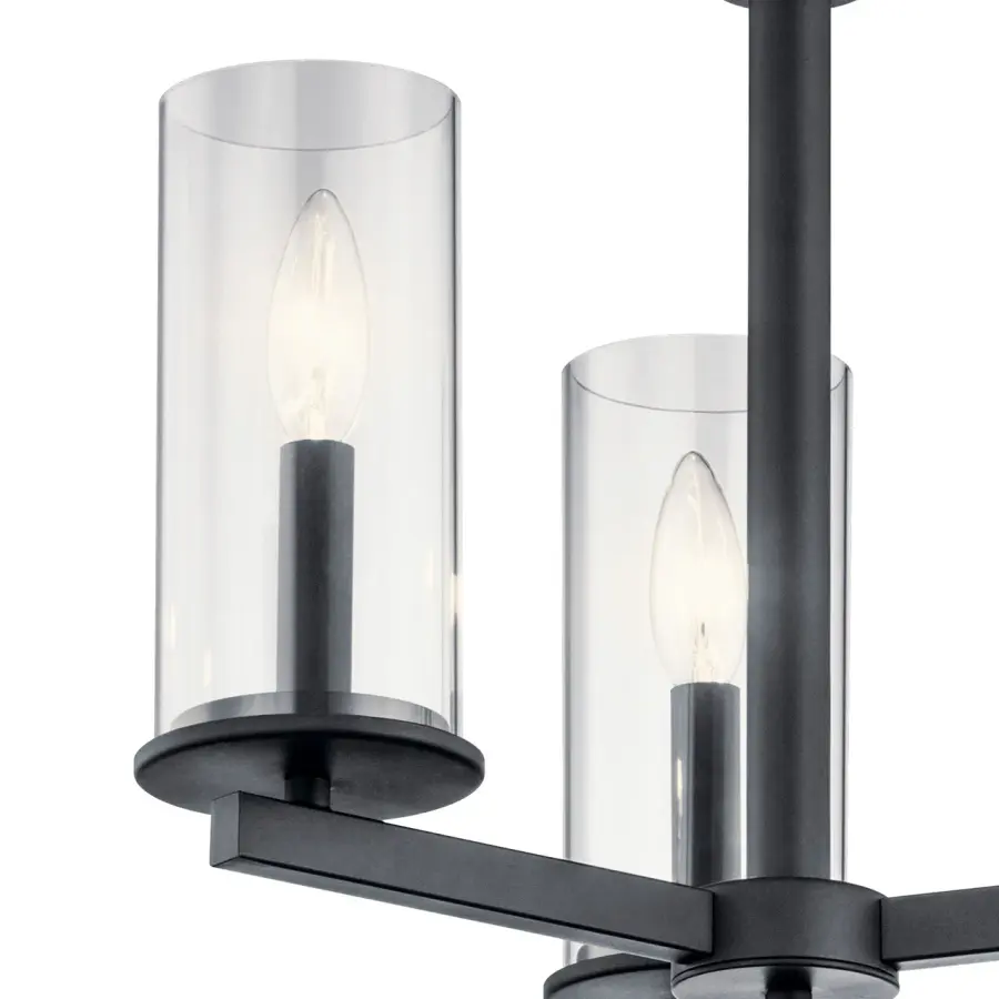 Crosby 3-Light Convertible Chandelier in Black - Image 3