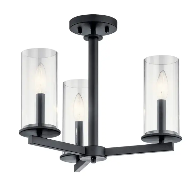 Crosby 3-Light Convertible Chandelier in Black - Image 5