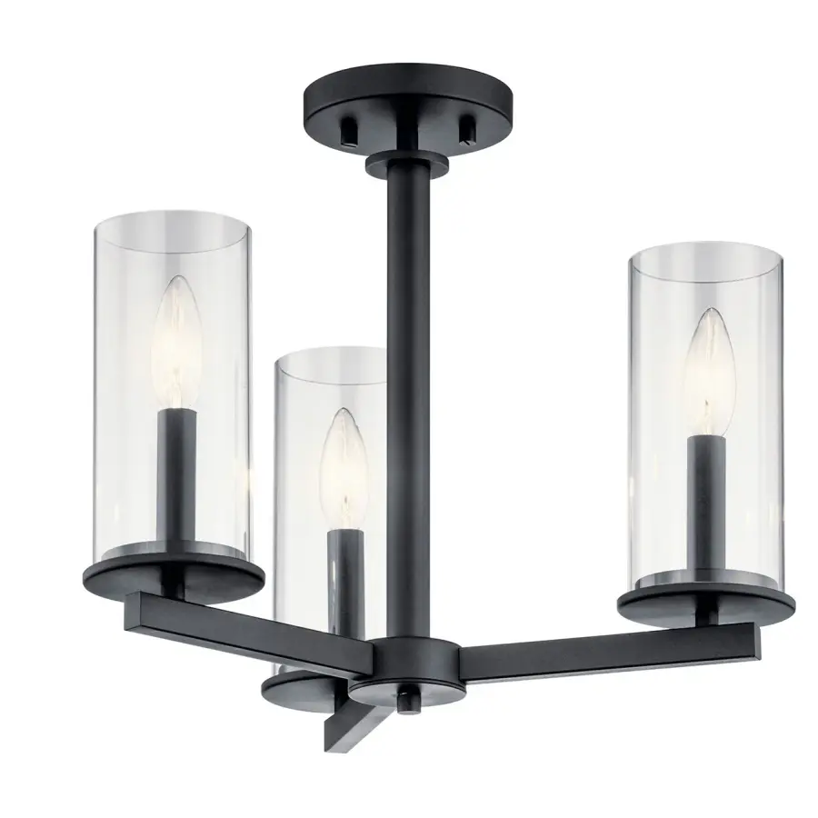 Crosby 3-Light Convertible Chandelier in Black - Image 5