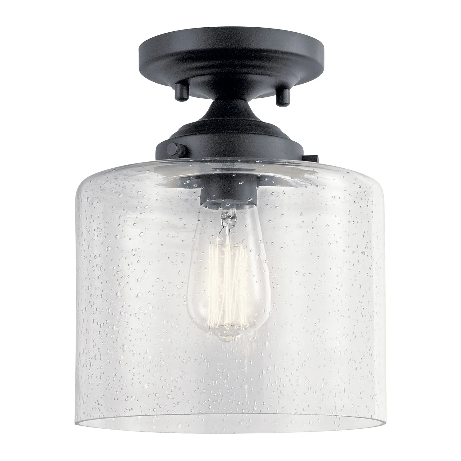 Winslow One Light Semi Flush Mount in Black