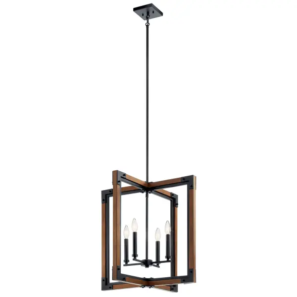 Marimount Four Light Foyer Pendant in Auburn Stained Finish