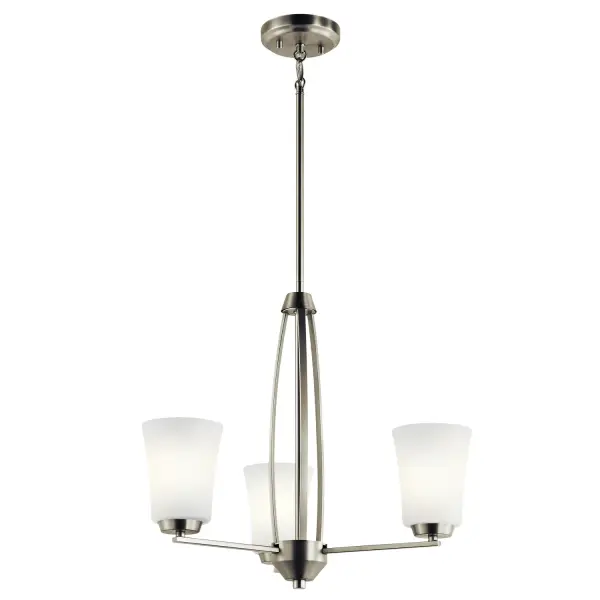 Tao 3-Light Chandelier in Brushed Nickel