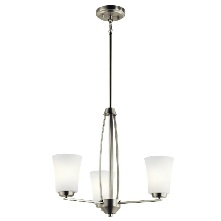 Tao 3-Light Chandelier in Brushed Nickel