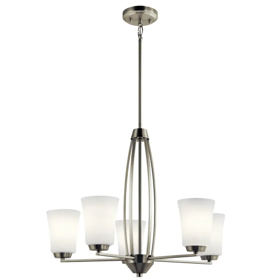 Tao 5-Light Chandelier in Brushed Nickel