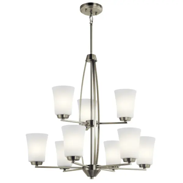 Tao 9-Light Chandelier in Brushed Nickel
