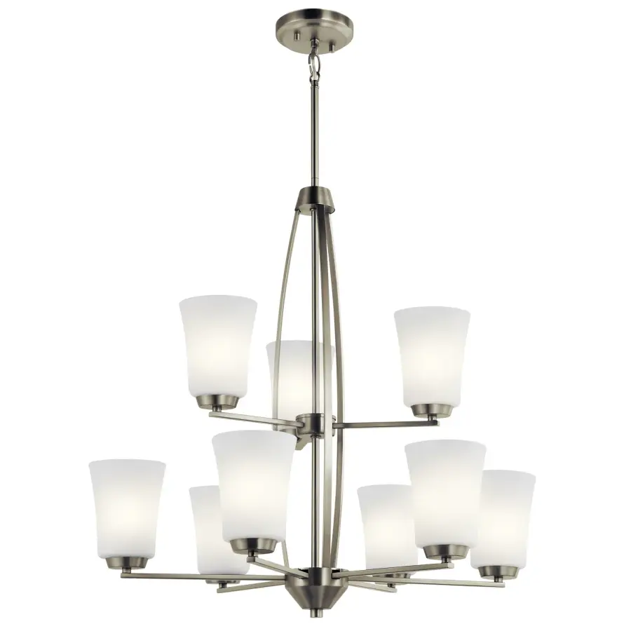 Tao 9-Light Chandelier in Brushed Nickel