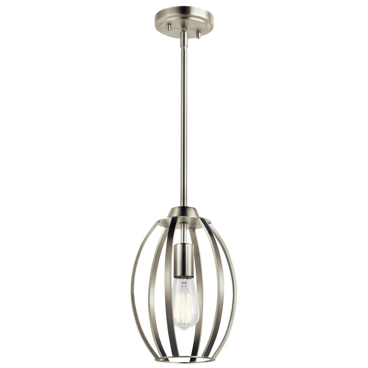 Tao One Light Pendant in Brushed Nickel