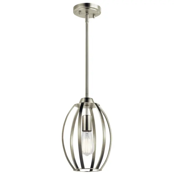 Tao One Light Pendant in Brushed Nickel
