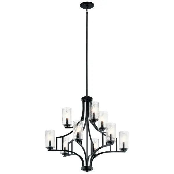 Vara 9-Light Chandelier in Distressed Black