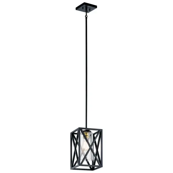 Moorgate One Light Mini Pendant in Black