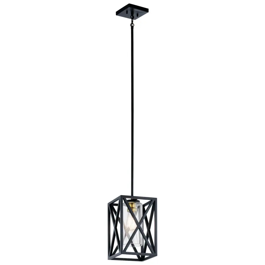 Moorgate One Light Mini Pendant in Black