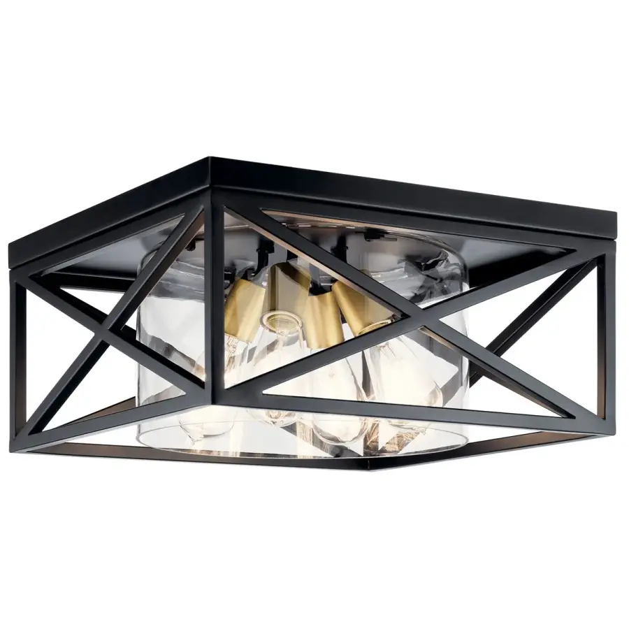 Moorgate 16" Four Light Flush Mount in Black