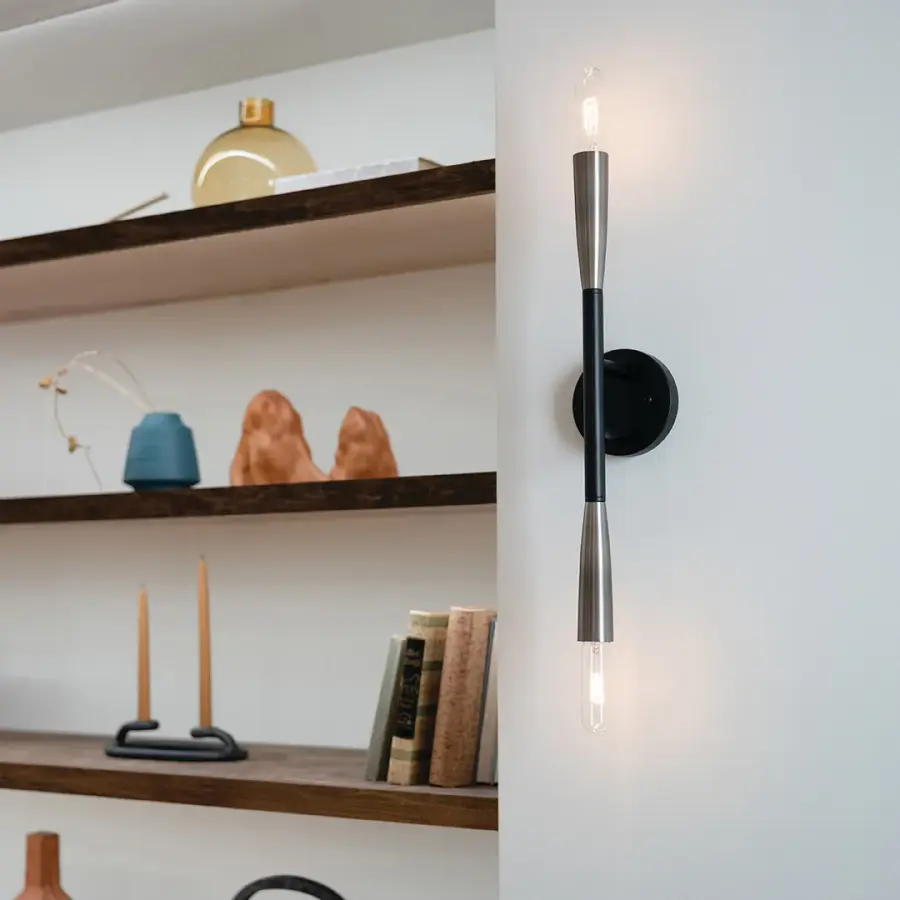 Branches 2-Light Wall Sconce in Black - Image 3