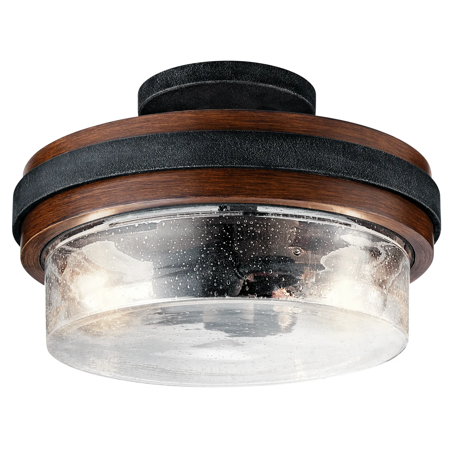 Grand Bank Two Light Semi Flush Mount in Auburn Stained