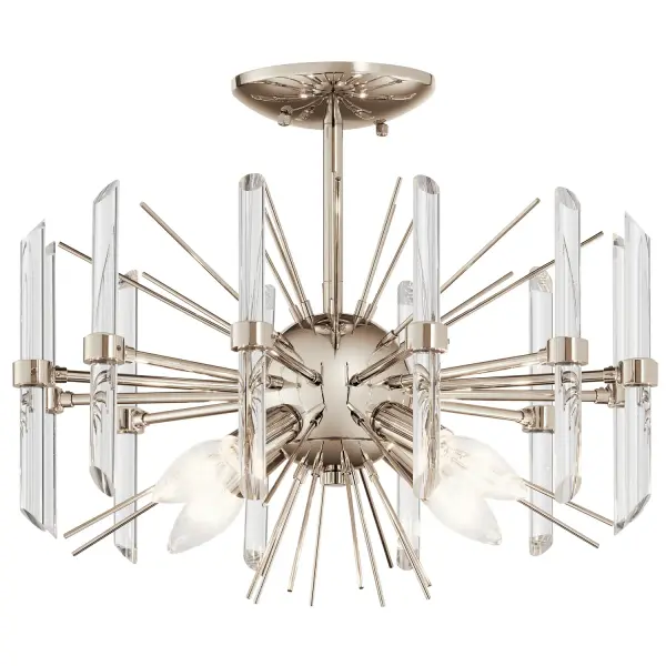 Eris 4-Light Semi-Flush Mount in Polished Nickel