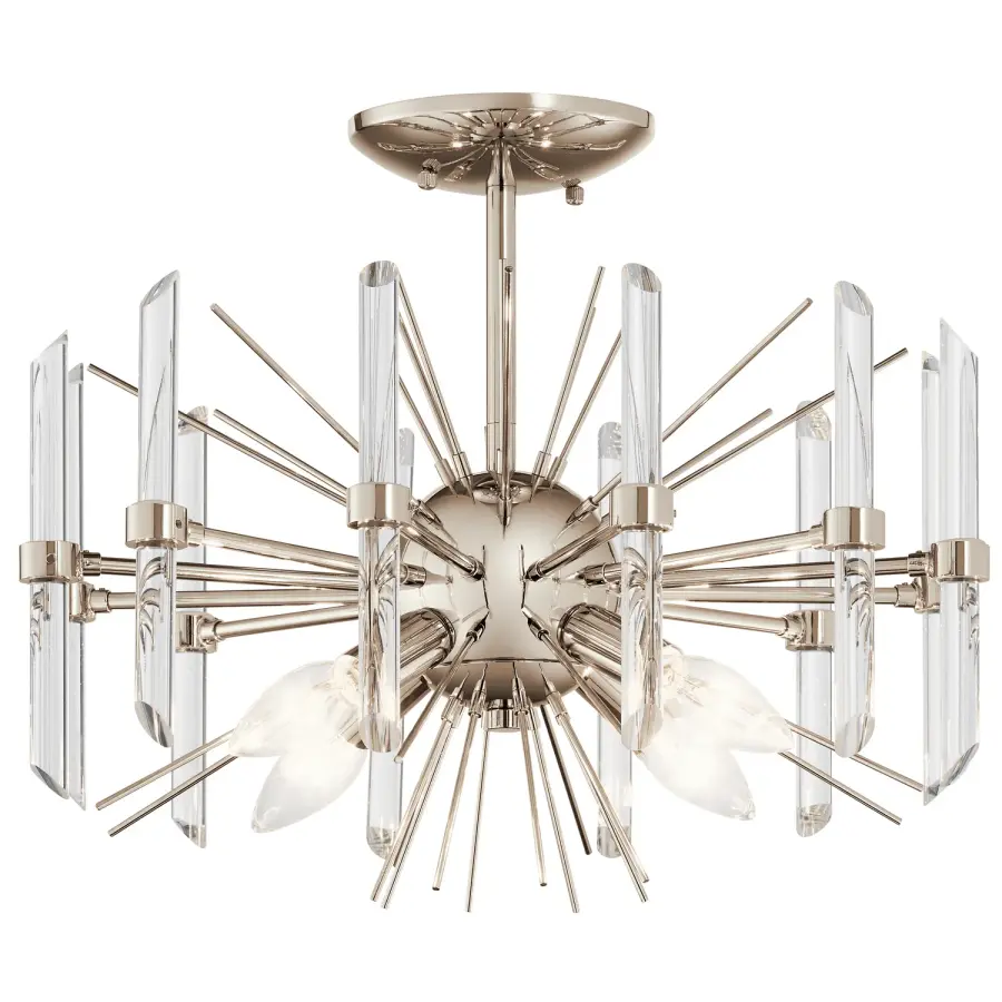 Eris 4-Light Semi-Flush Mount in Polished Nickel