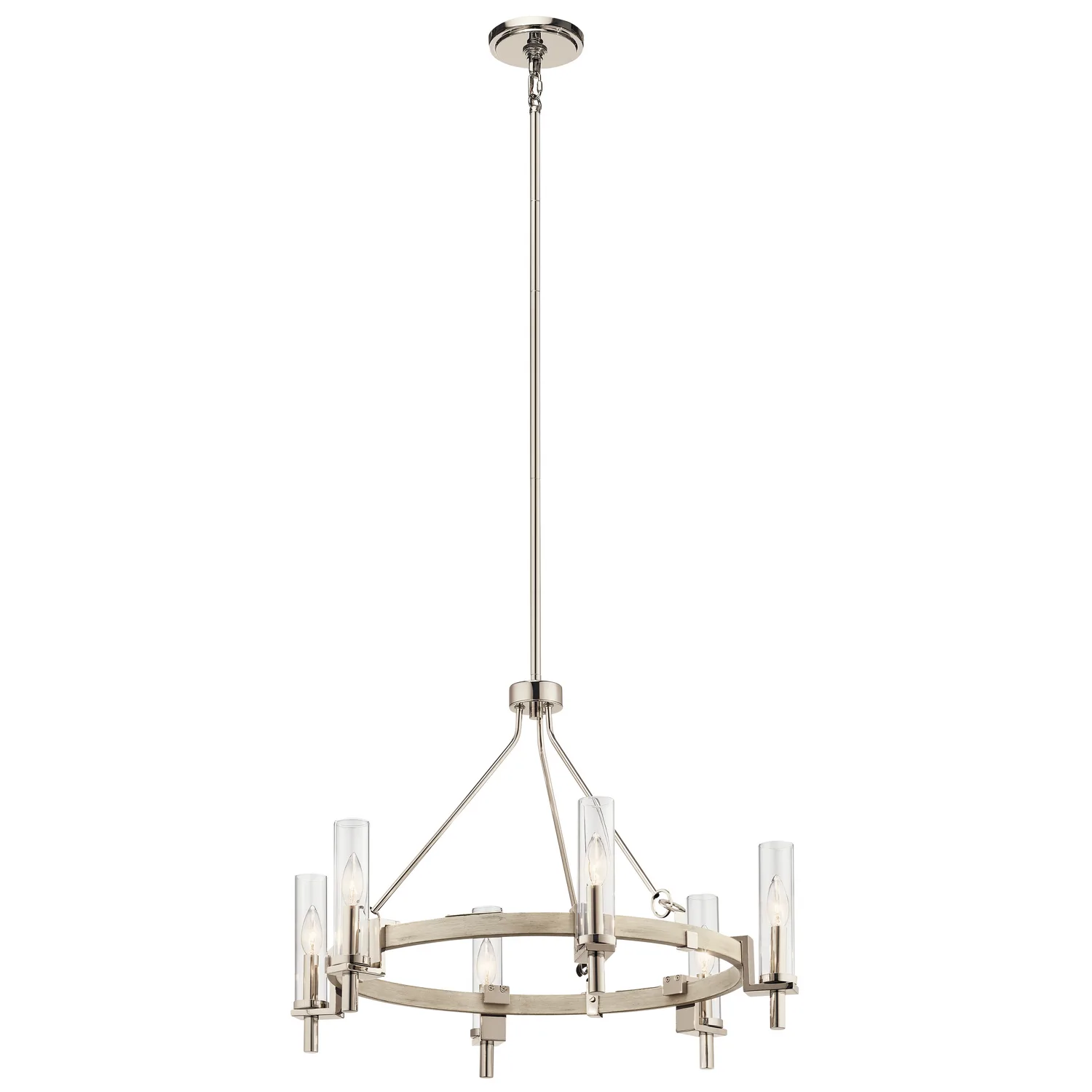 Telan 6-Light Chandelier in White Washed Wood