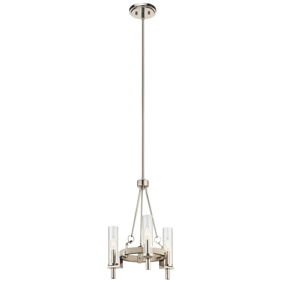 Telan 3-Light Mini Chandelier in White Washed Wood