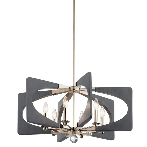 The Alscar pendant brings organic warmth with its driftwood grey finish and polished nickel accents. At 28 inches wide, this 6-light fixture provides ample illumination for kitchen islands and dining tables while adding coastal charm.