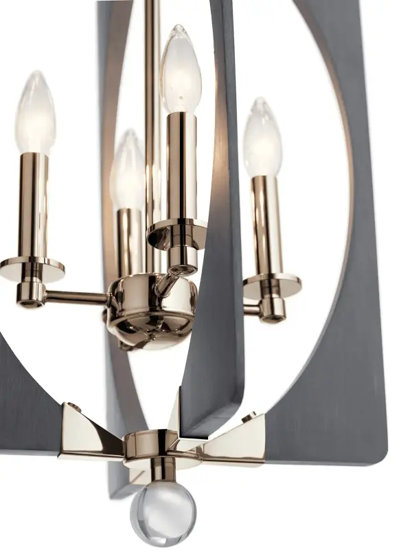 Alscar 4-Light Pendant in Driftwood Grey & Polished Nickel - Image 3